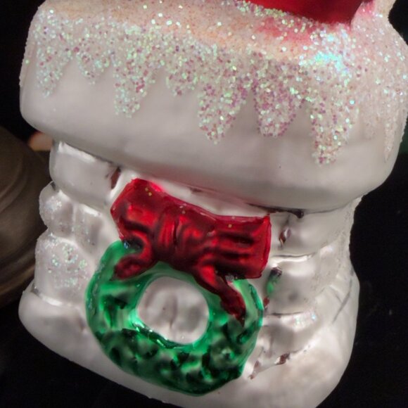 Vintage Christopher Radko 'BOTTOMS UP Red Glass Santa Claus Ornament 1996 5" - Picture 2 of 6